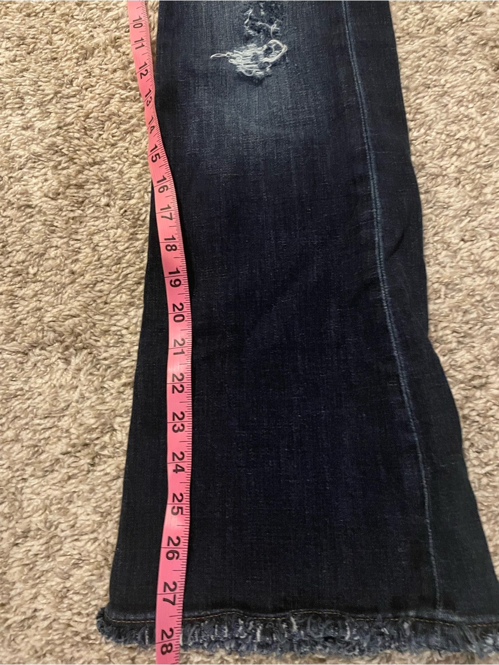 Aeropostale Dark Blue Distressed High Rise Flare Jeans - Women's 00 S - Picture 6 of 8